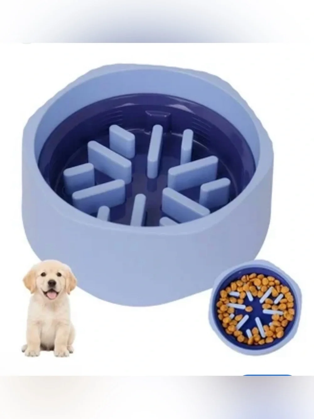 2-in-1 Large Slow Feeder Dog/Pet Bowl with anti-slip grips 1.5 cups
